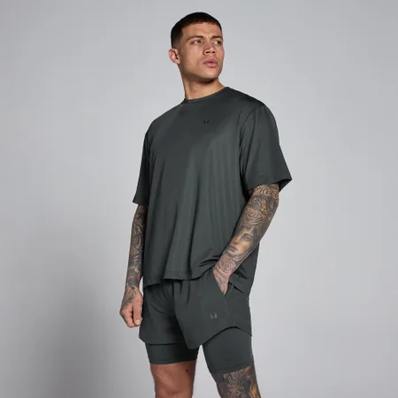 MP Herren Hybrid Oversized Mesh-T-Shirt – Vintage-Schwarz