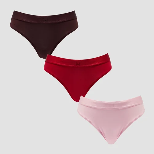 MP Damen Mid Rise Bikini-Slip (3er-Pack) - Blush/Rosenrot/Karamell