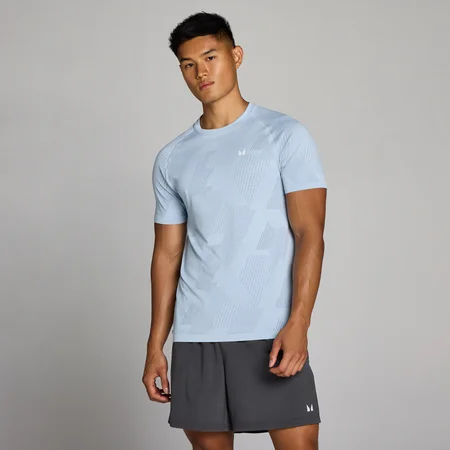 MP Herren Tempo Pillar Graphic Seamless T-Shirt – Breeze Blue
