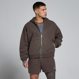 MP Lift Oversized Loopback 2 Way Zip Hoodie für Herren – Schokolade - Size S