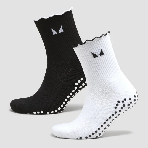 MP Frilly Pilates-Socken (2er-Pack) - Schwarz/Weiß