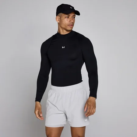 MP Herren Training High Neck Langarm Baselayer - Schwarz