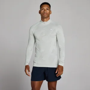 MP Herren Tempo Pillar Graphic Nahtlos 1/4 Zip - Chrom - Size M