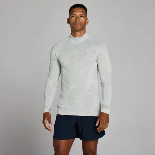 MP Herren Tempo Pillar Graphic Nahtlos 1/4 Zip - Chrom