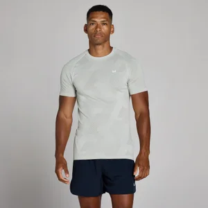 MP Herren Tempo Pillar Graphic Nahtlos Kurzarm T-Shirt - Chrome - Size XS