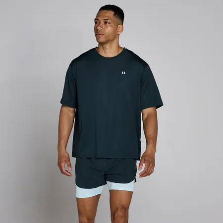 MP Herren Hybrid Oversized Mesh T-Shirt – Verwaschenes Blau