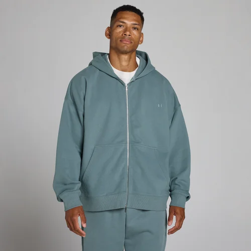 Oversized-Hoodie mit 2-Wege-Reißverschluss - Zukunftsblau