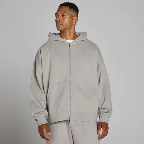 Oversized 2-Wege-Reißverschluss Hoodie - Chalk Grey