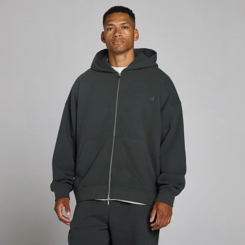 MP Herren Oversized-Hoodie aus Loopback mit 2-Wege-Reißverschluss - Vintage-Schwarz