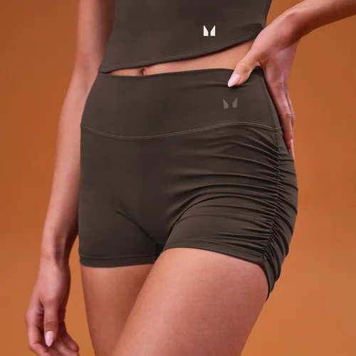 MP Damen Tempo Side Scrunch Booty Short – Kakao