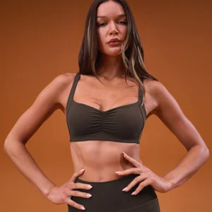 MP Damen Tempo Scrunch Minimal Sport-BH – Kakao - Size XS