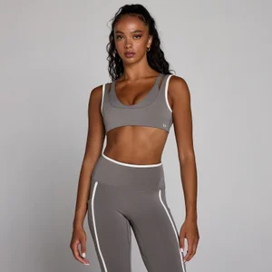 MP Damen Velocity Kontrast-Sport-BH mit doppelter Lage – Aschgrau - Size M