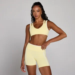 MP Damen Velocity Kontrast-Sport-BH mit doppelter Lage – Buttercreme - Size S