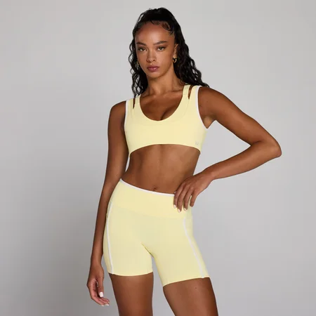 MP Damen Velocity Kontrast-Sport-BH mit doppelter Lage – Buttercreme