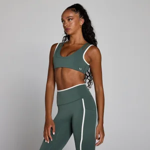 MP Damen Velocity Kontrast-Sport-BH mit doppelter Lage – Wolkengrün - Size XS