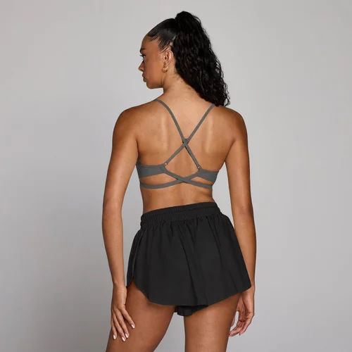 MP Damen Tempo Adjustable Strappy Back Sports Bra – Dunkelgrau