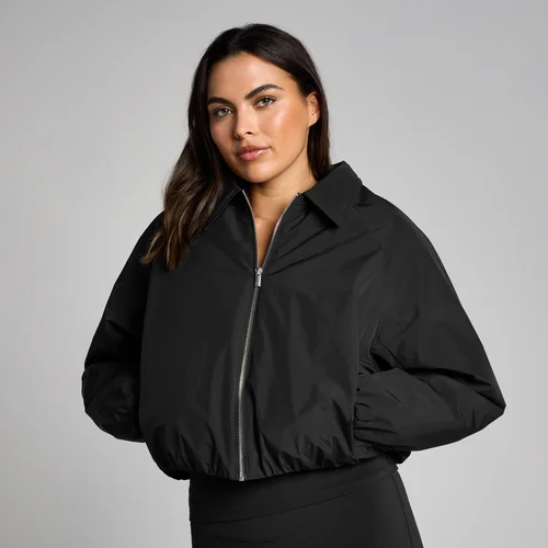 MP Damen Jacke mit Kragen und durchgehendem Reißverschluss - Schwarz