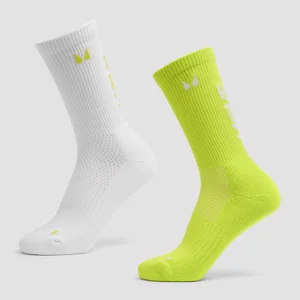MP Move Club Laufsocken (2er-Pack) - Neongrün/Weiß - Size UK 2-5