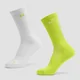 MP Move Club Laufsocken (2er-Pack) - Neongrün/Weiß