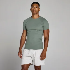 MP Lift Geripptes Muscle-Fit-T-Shirt für Herren - Gunmetal - Size M