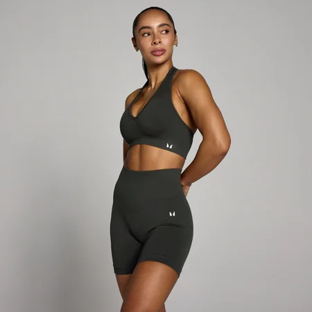 MP Damen Tempo Nahtloser Neckholder-BH – Nachtgrau