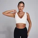 MP Damen SculptForm Sport-BH mit V-Ausschnitt Longline – Pearl