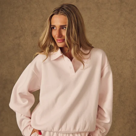MP Damen X Tatiana Sweatshirt mit Kragen – Blassrosa