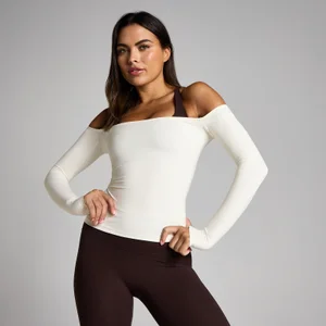 MP Damen Tempo Off The Shoulder LS Top - Vanille - Size S