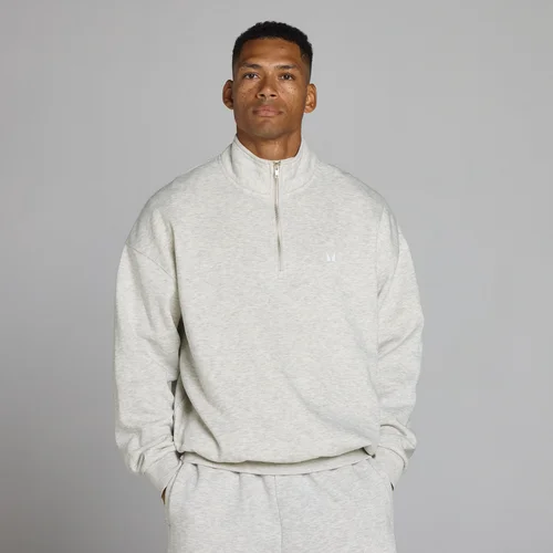 MP Men's Rest Day Oversized 1/4 Zip - Light Grey Marl