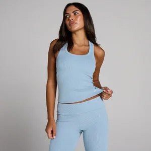 MP Damen Geripptes Tank-Top mit integriertem BH - Jeansblau - Size XS