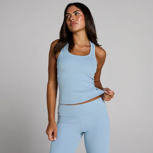 MP Damen Geripptes Tank-Top mit integriertem BH - Jeansblau
