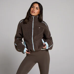 MP Damen-Fleecejacke mit Bindungsdetails und Reißverschluss - Schokolade - Size XS