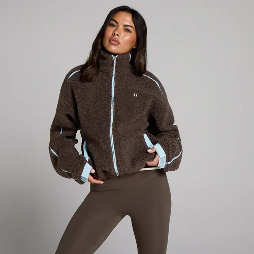MP Damen-Fleecejacke mit Bindungsdetails und Reißverschluss - Schokolade