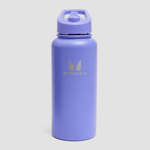 Myprotein recycelte Metallflasche mit Klappstrohhalm 1 L – Power-Indigo