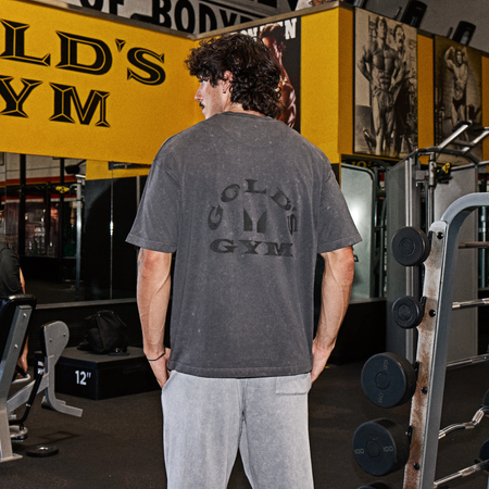 MP X Gold's Herren Washed Graphic Oversized T-Shirt - Washed Coal