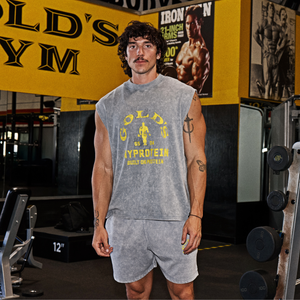 MP X Gold's Herren Washed Graphic Oversized Tank - Steel Blue - Size XL