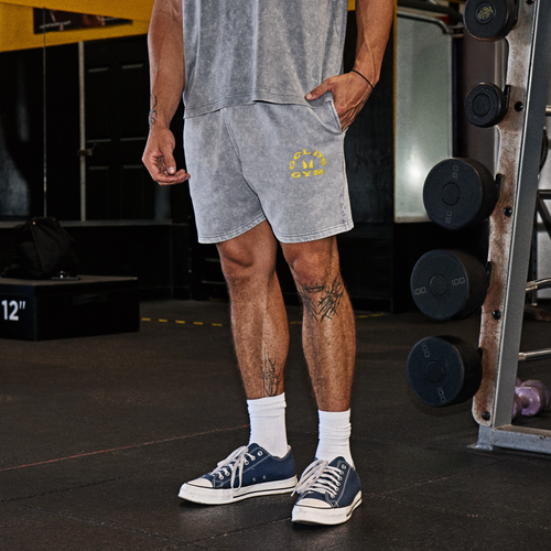 MP X Gold's Herren Washed Graphic Oversized Sweat Shorts - Steel Blue