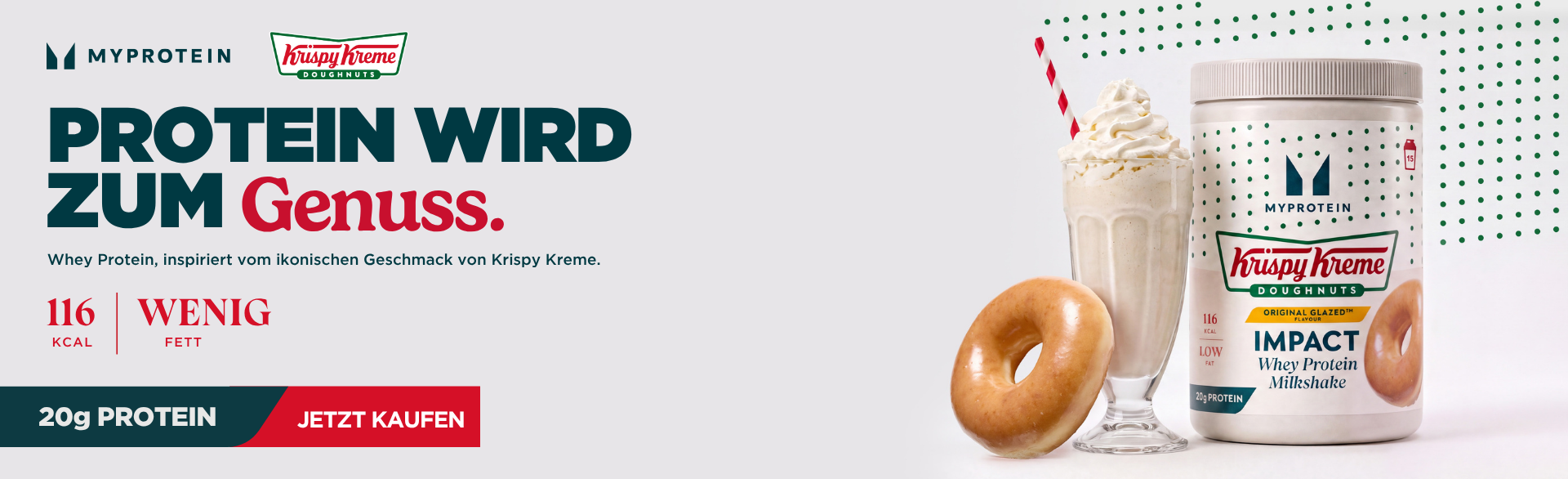 Krispy Kreme x Myprotein Impact whey launch main banner