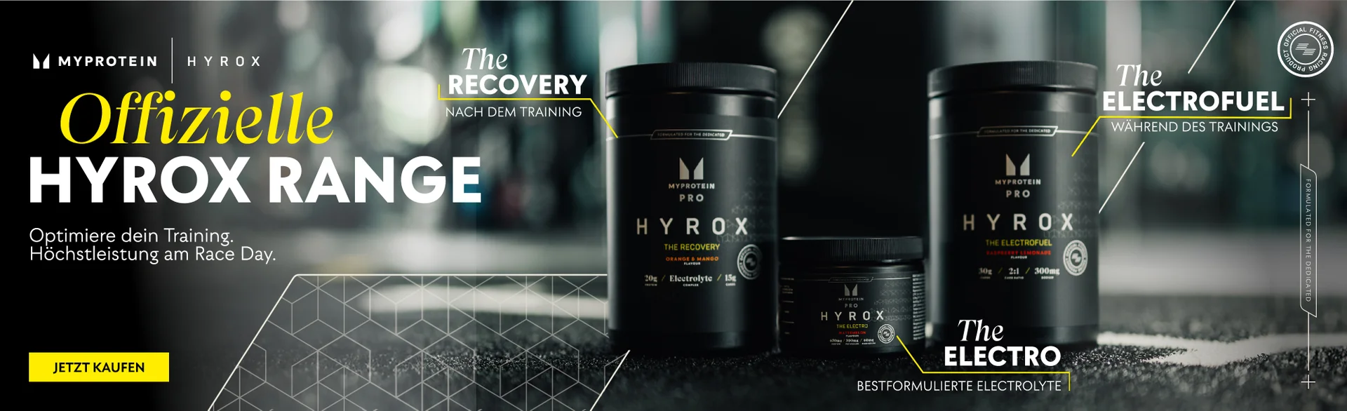 Myprotein x Hyrox. Official Nutrition partner