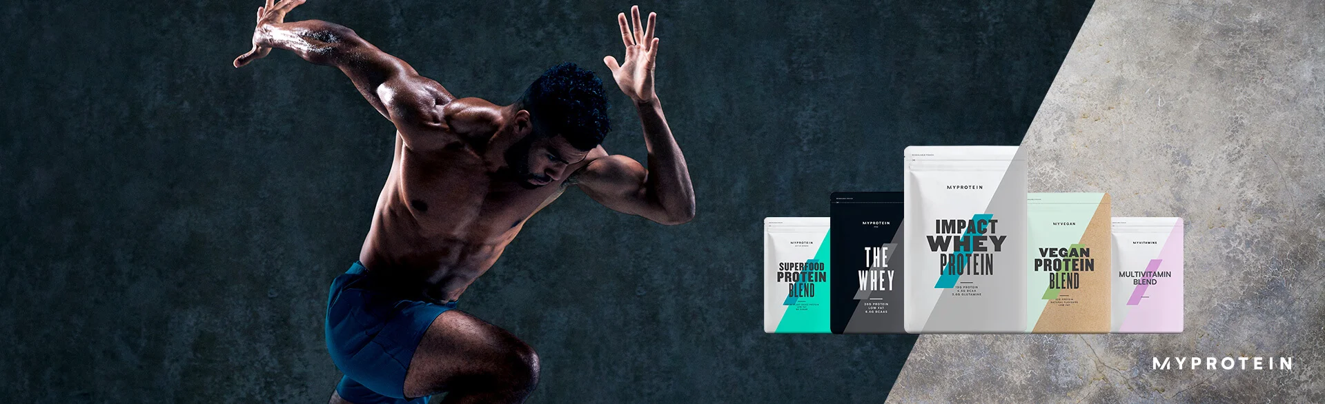 protein shakes and powders landing page banner